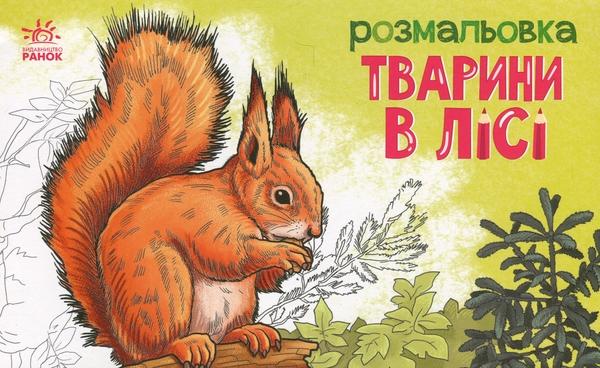 Тварини в лісі. Розмальовка