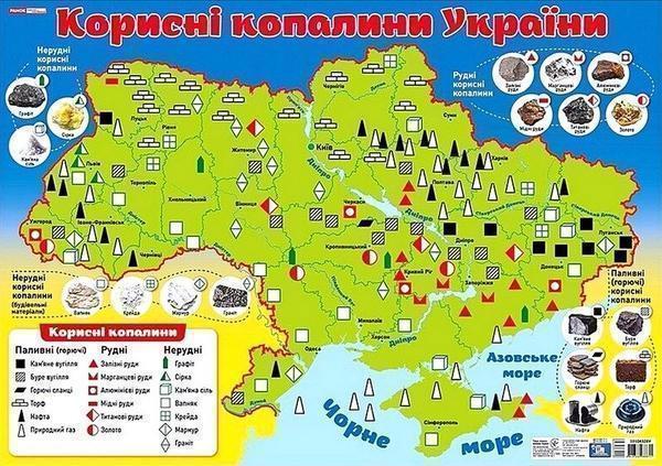 Корисні копалини України. Плакат