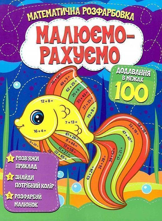 Математична розфарбовка. Малюємо-рахуємо. Додавання...